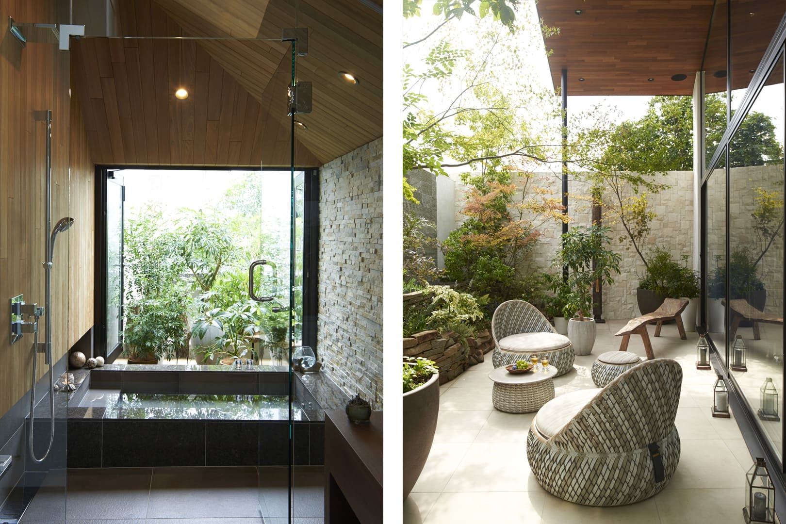 カジャデザイン 建築事例 0(ゼロ)LDKの家 バスルームと中庭