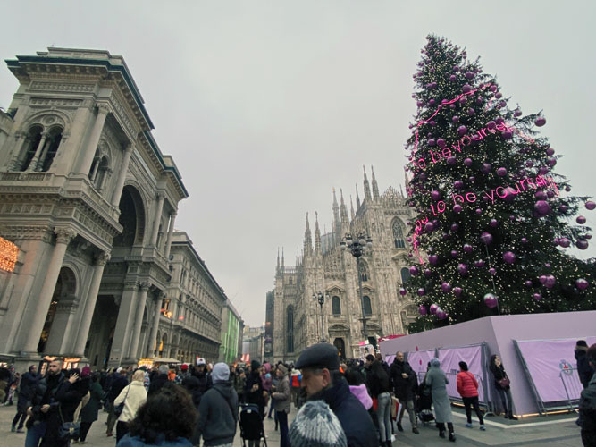 ミラノ 町並み クリスマスツリー